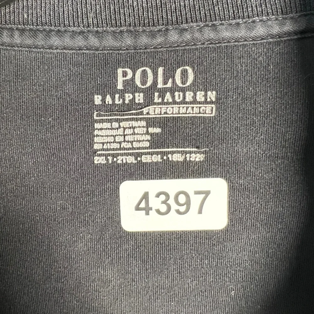 Polo Ralph Lauren Performance Track Jacket Mens 2XLT Black White Full Zip Stripe